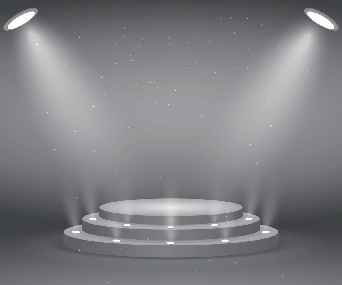 Stage with lights vector