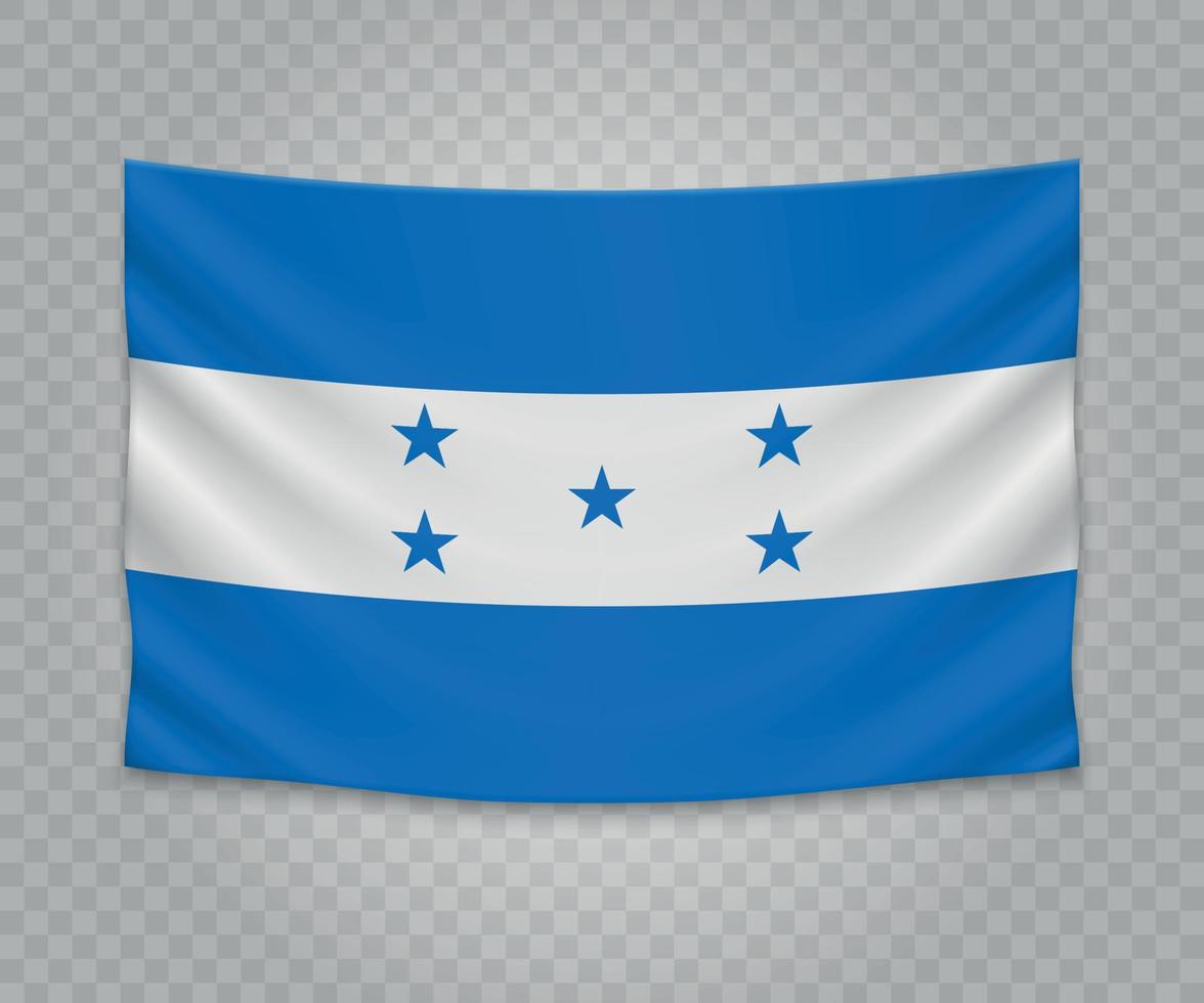 bandera colgante realista vector