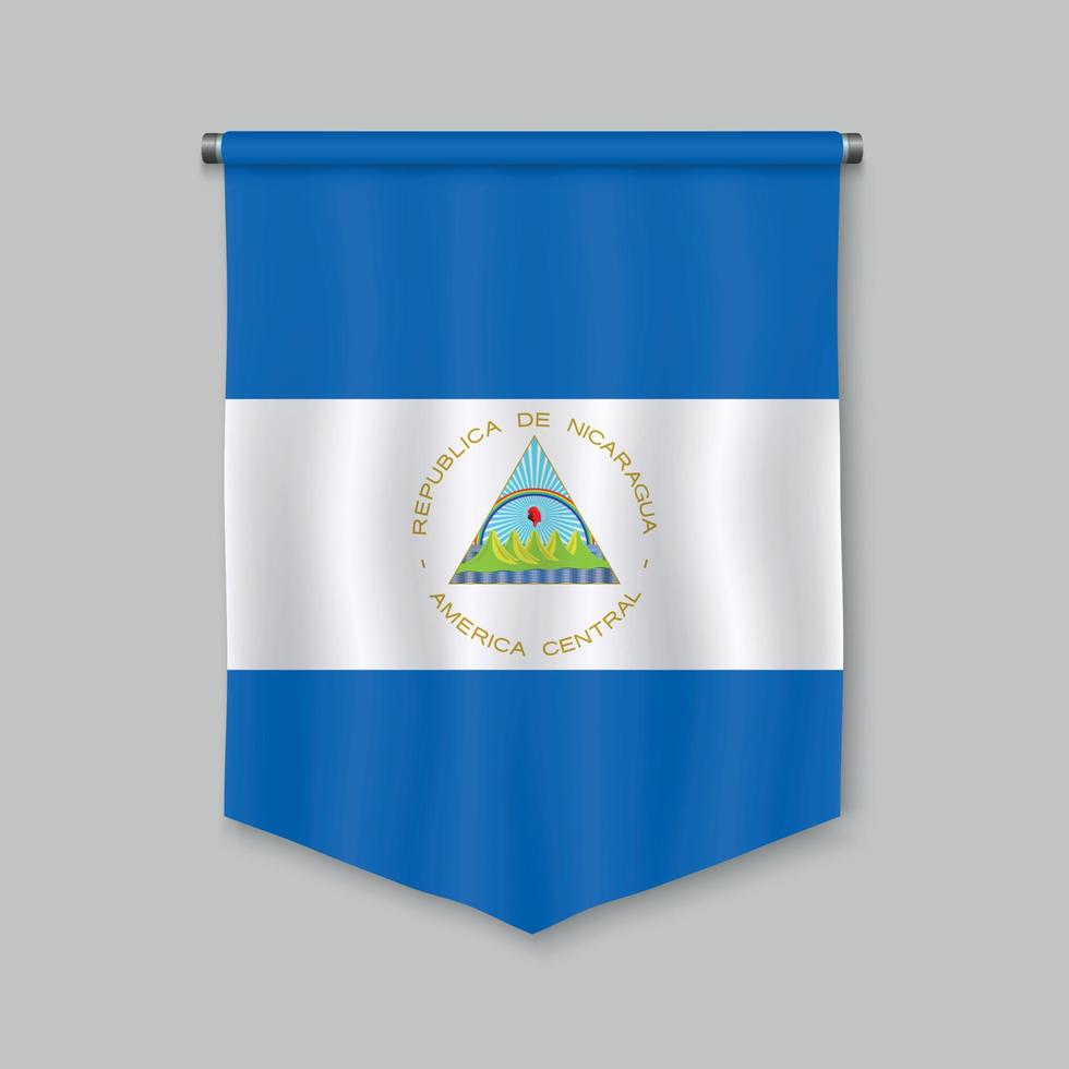 banderín con bandera vector