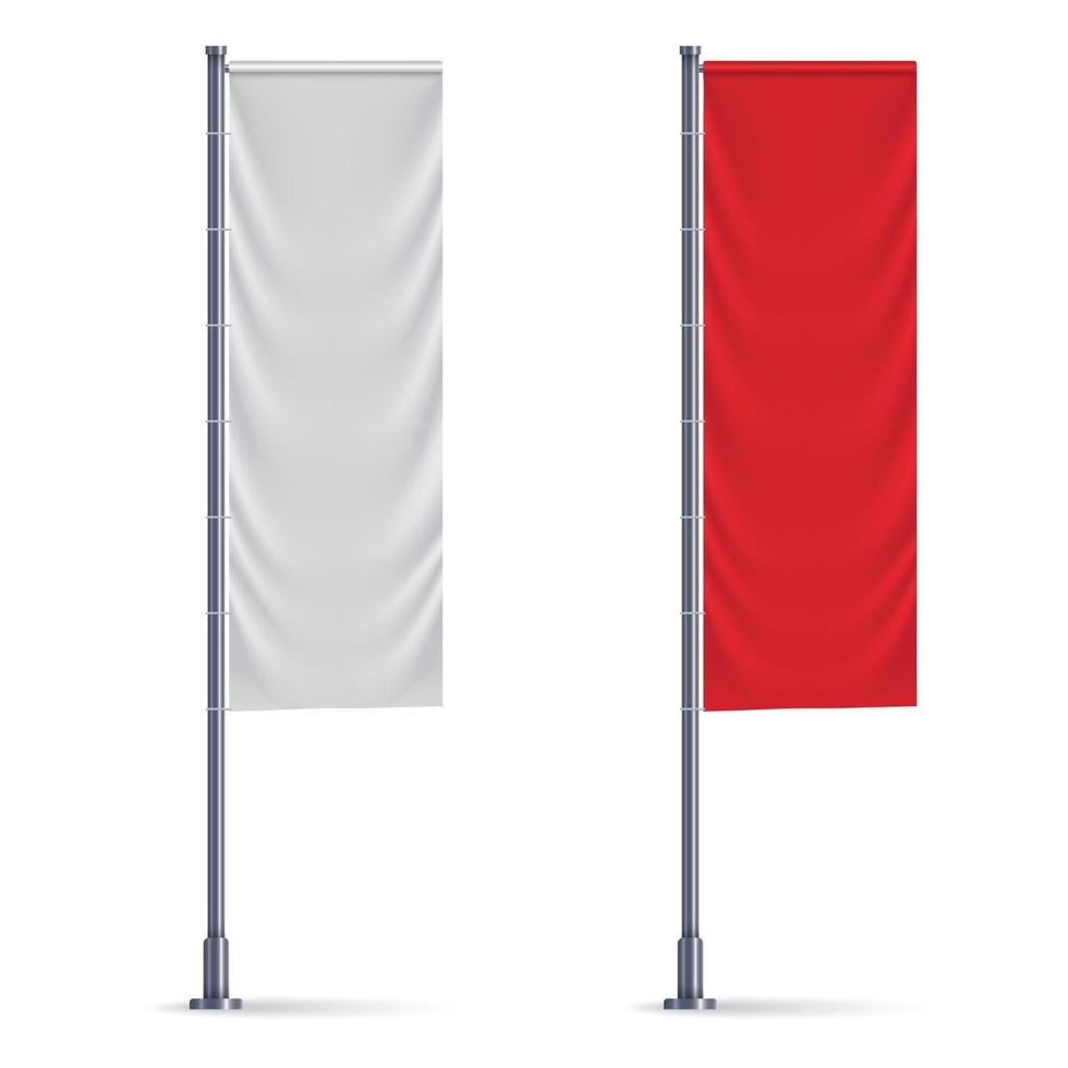 Vertical flag mockup vector