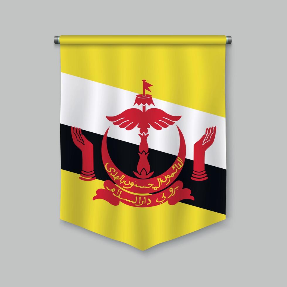 pennant with flag vector