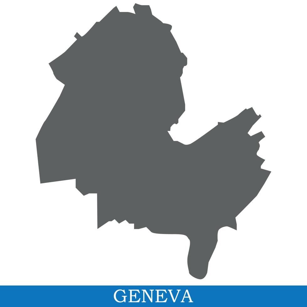 High Quality map of city in Switzerland vector