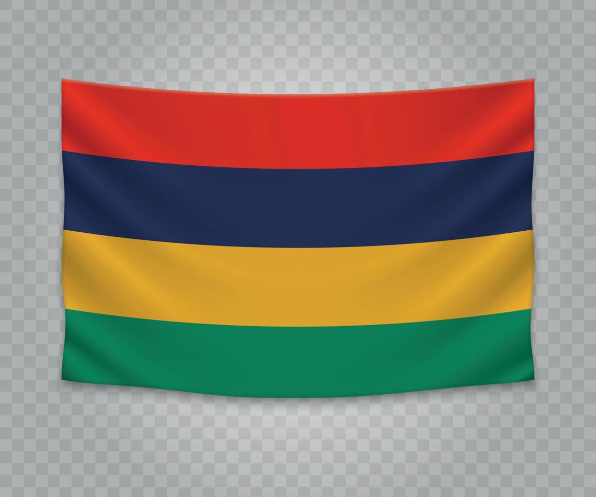 bandera colgante realista vector