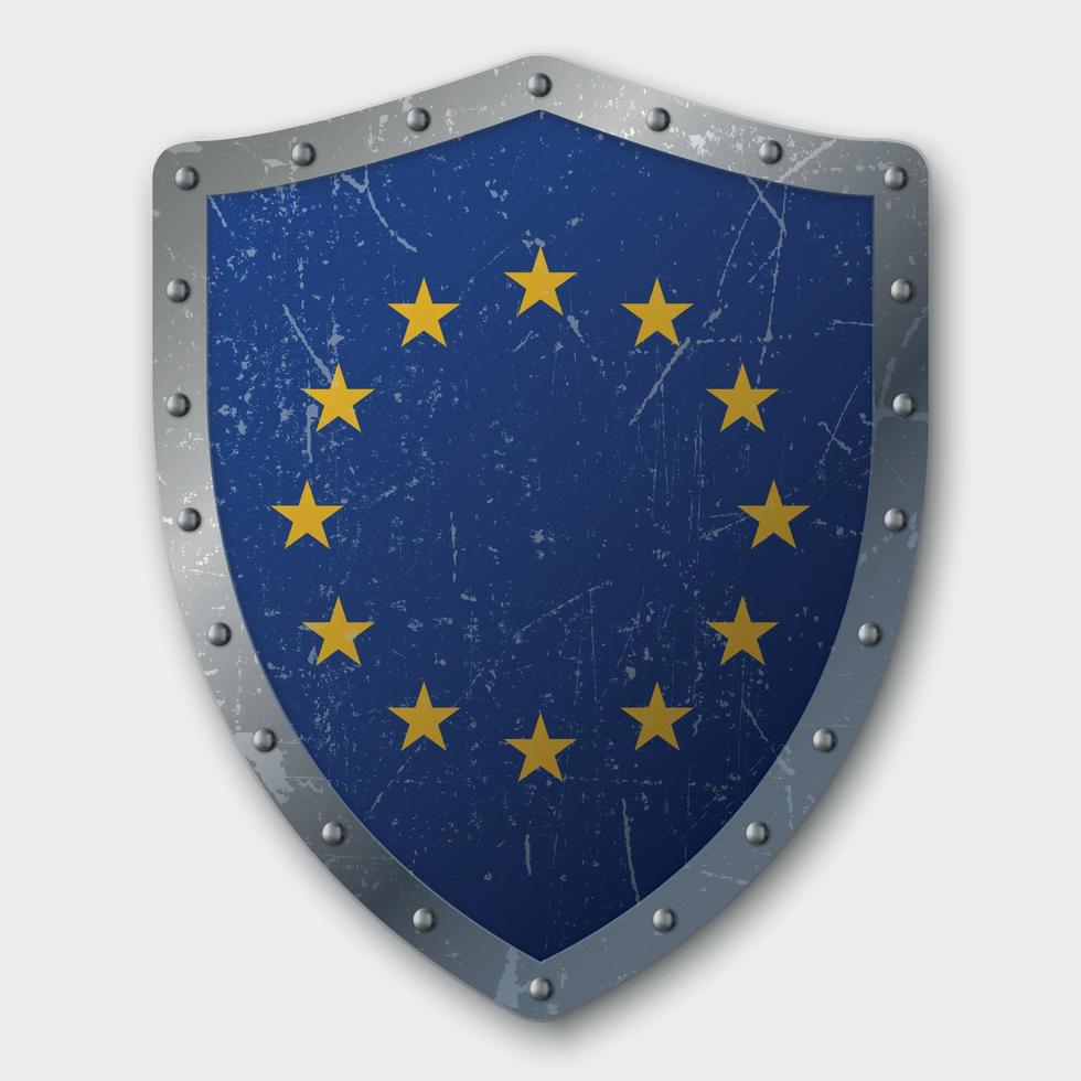 Old Shield with Flag vector