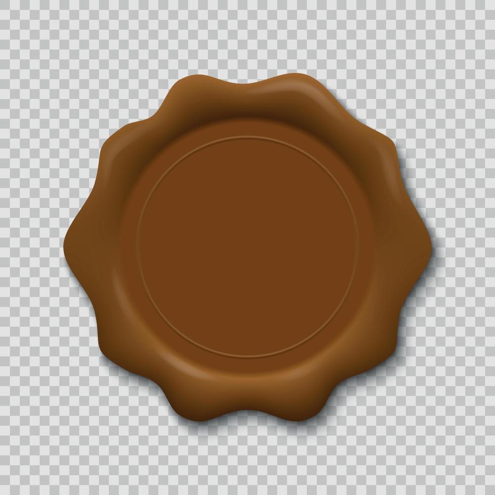 Wax seal on transparent background vector