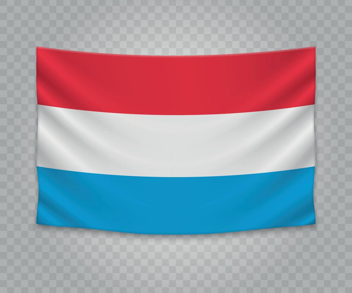 Realistic hanging flag vector
