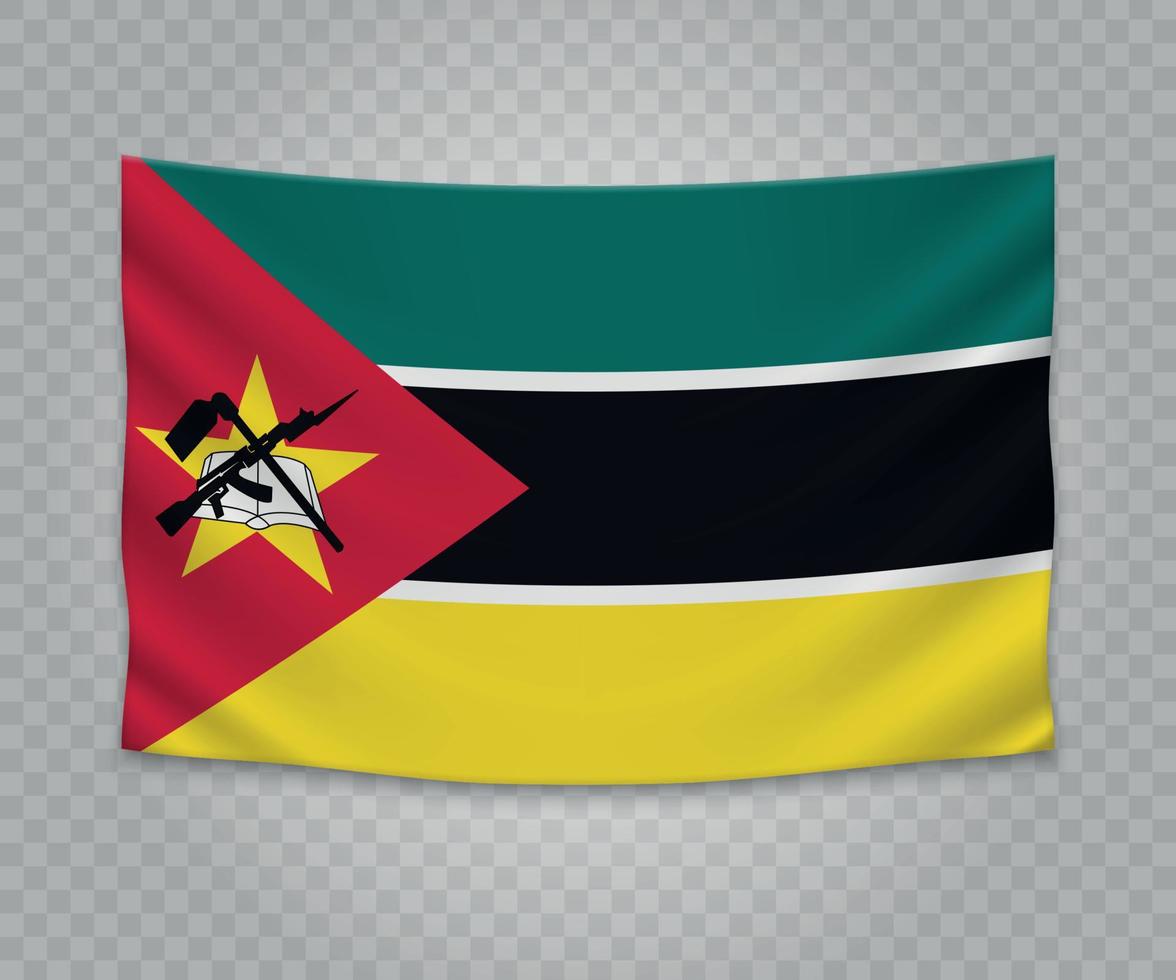Realistic hanging flag vector