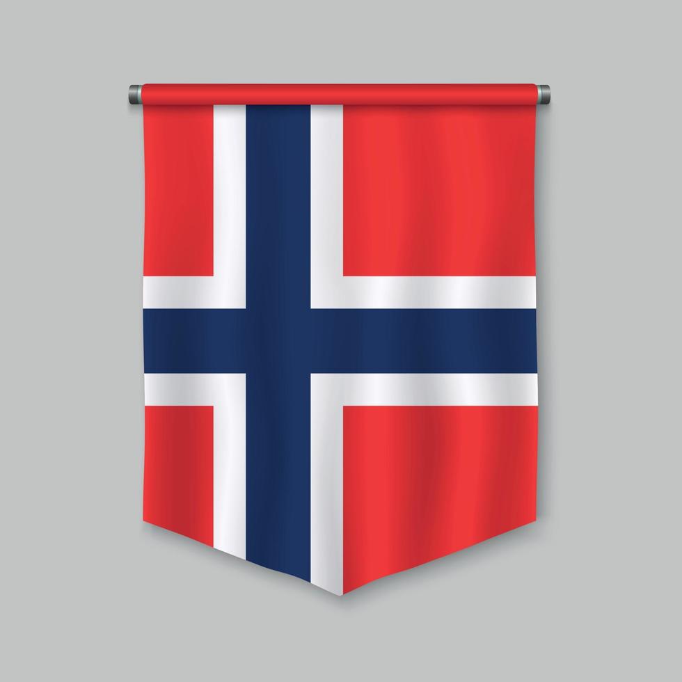 pennant with flag vector