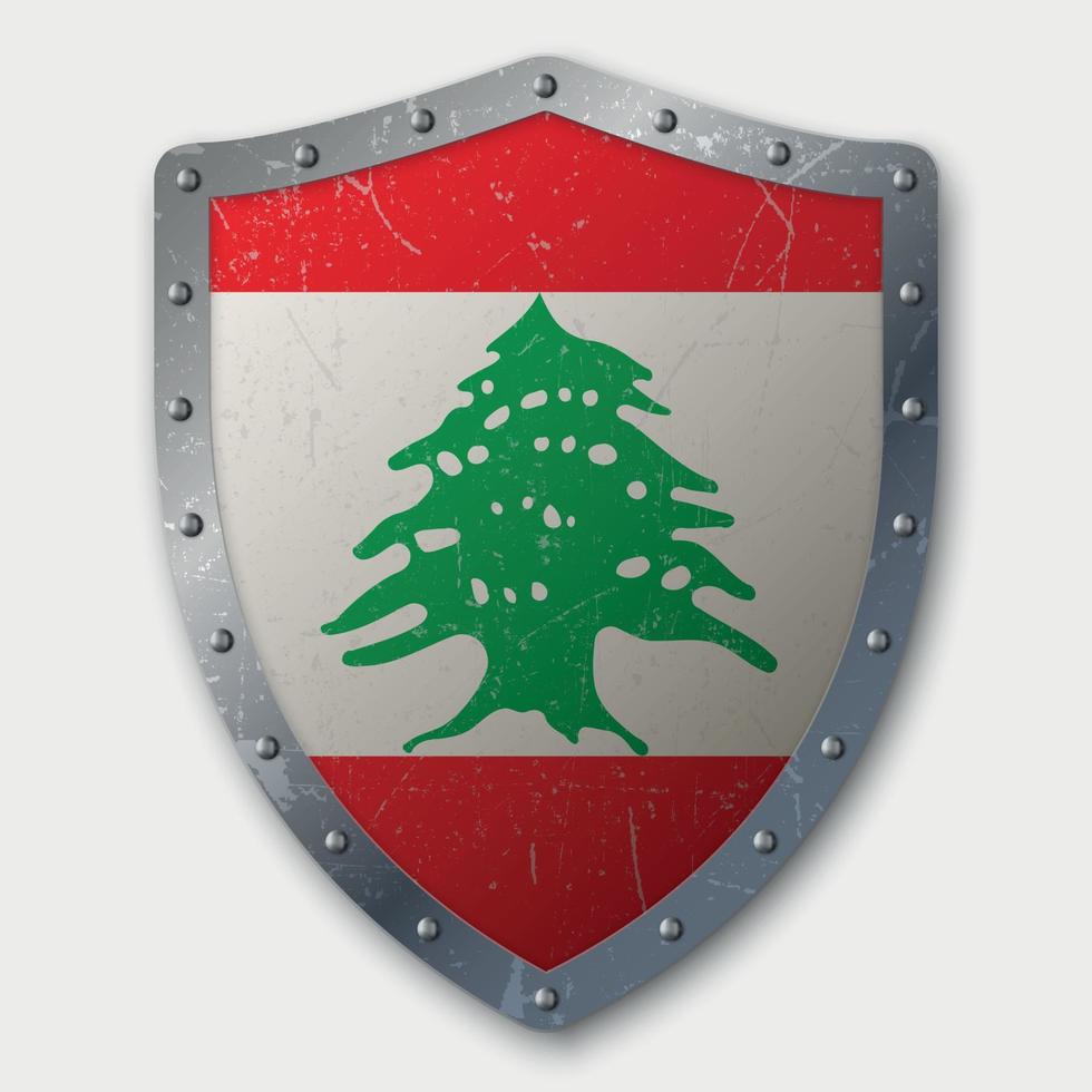 Old Shield with Flag vector