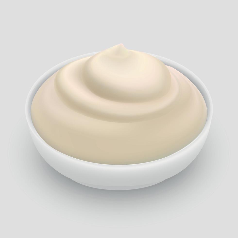 Mayonnaise sauce in bowl vector