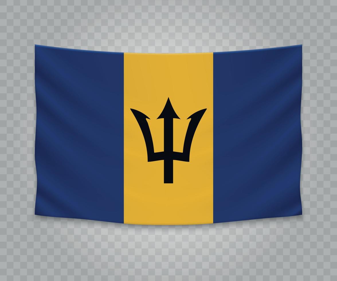 Realistic hanging flag vector