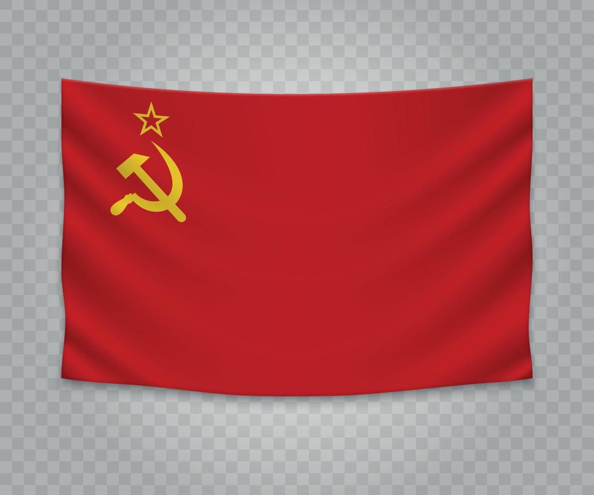 Realistic hanging flag vector