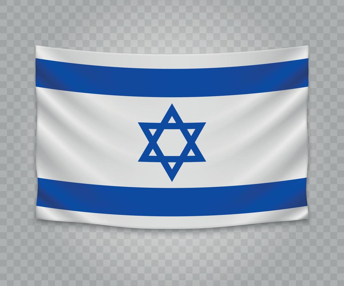 Realistic hanging flag vector