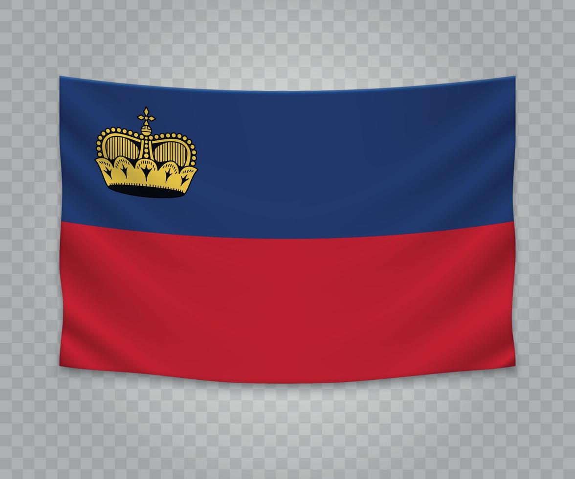 Realistic hanging flag vector
