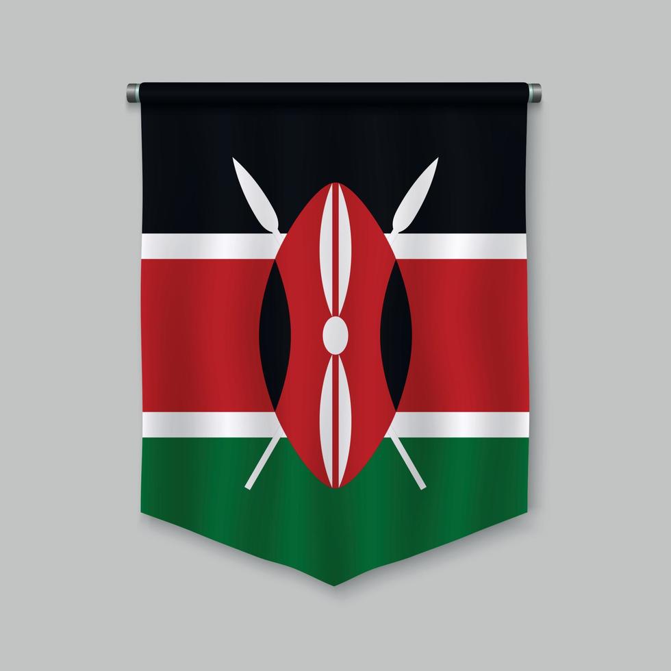 pennant with flag vector