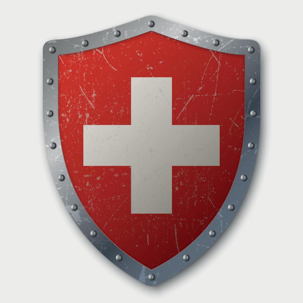 Old Shield with Flag vector