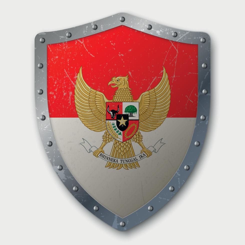 Old Shield with Flag vector