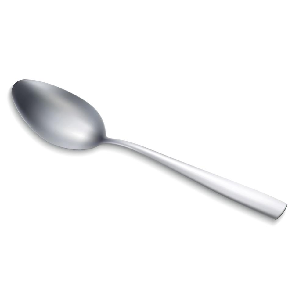 realistic metal spoon. vector