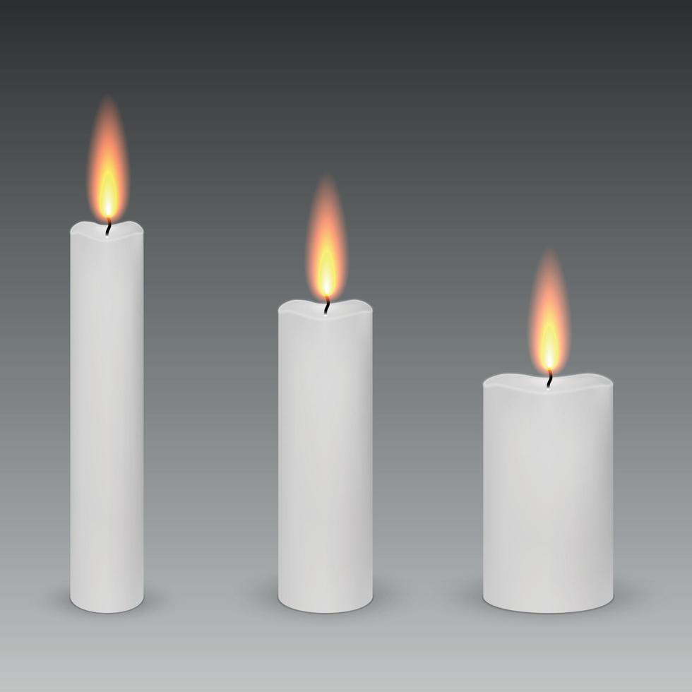 velas encendidas aisladas vector