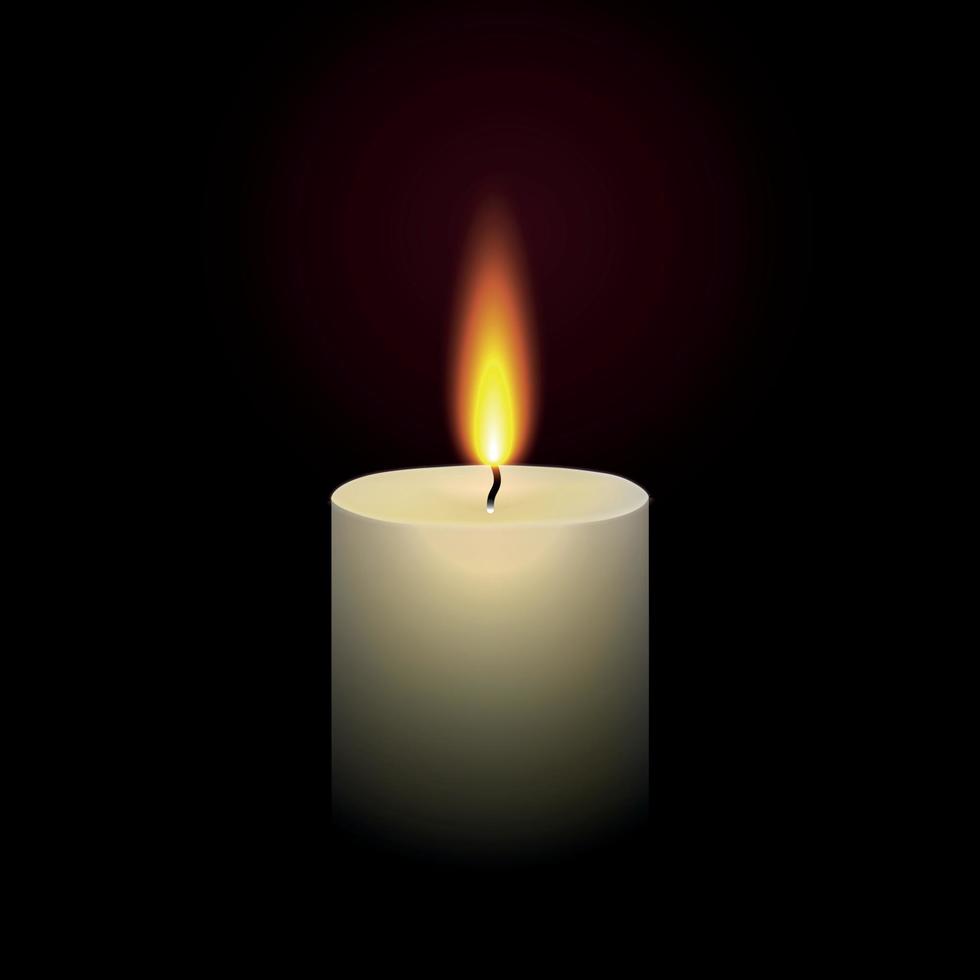 realistic paraffin burning candl vector