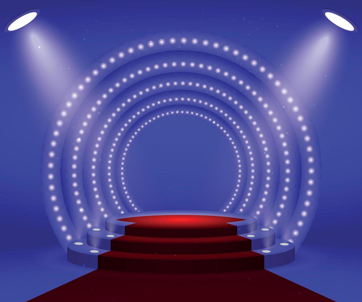 Stage with lights for awards ceremony vector