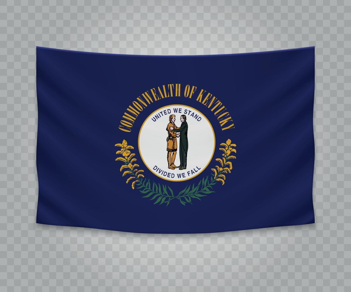 Realistic hanging flag vector