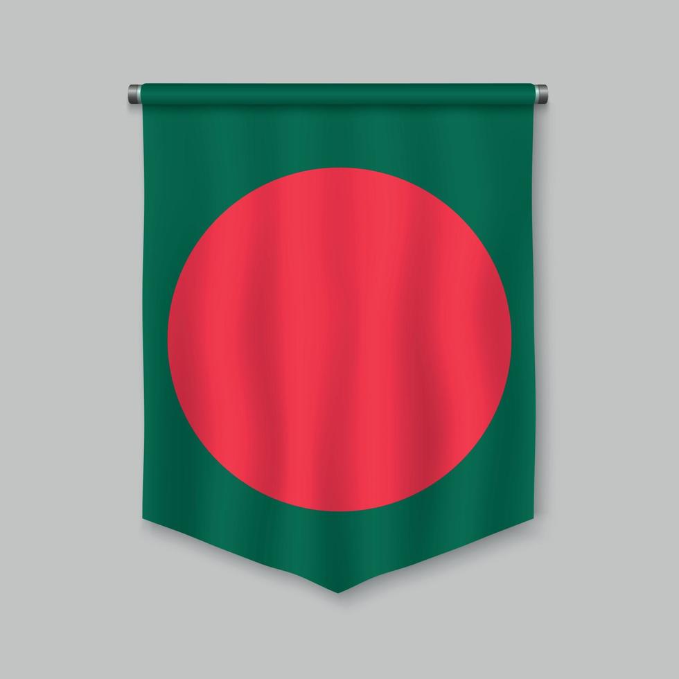 pennant with flag vector