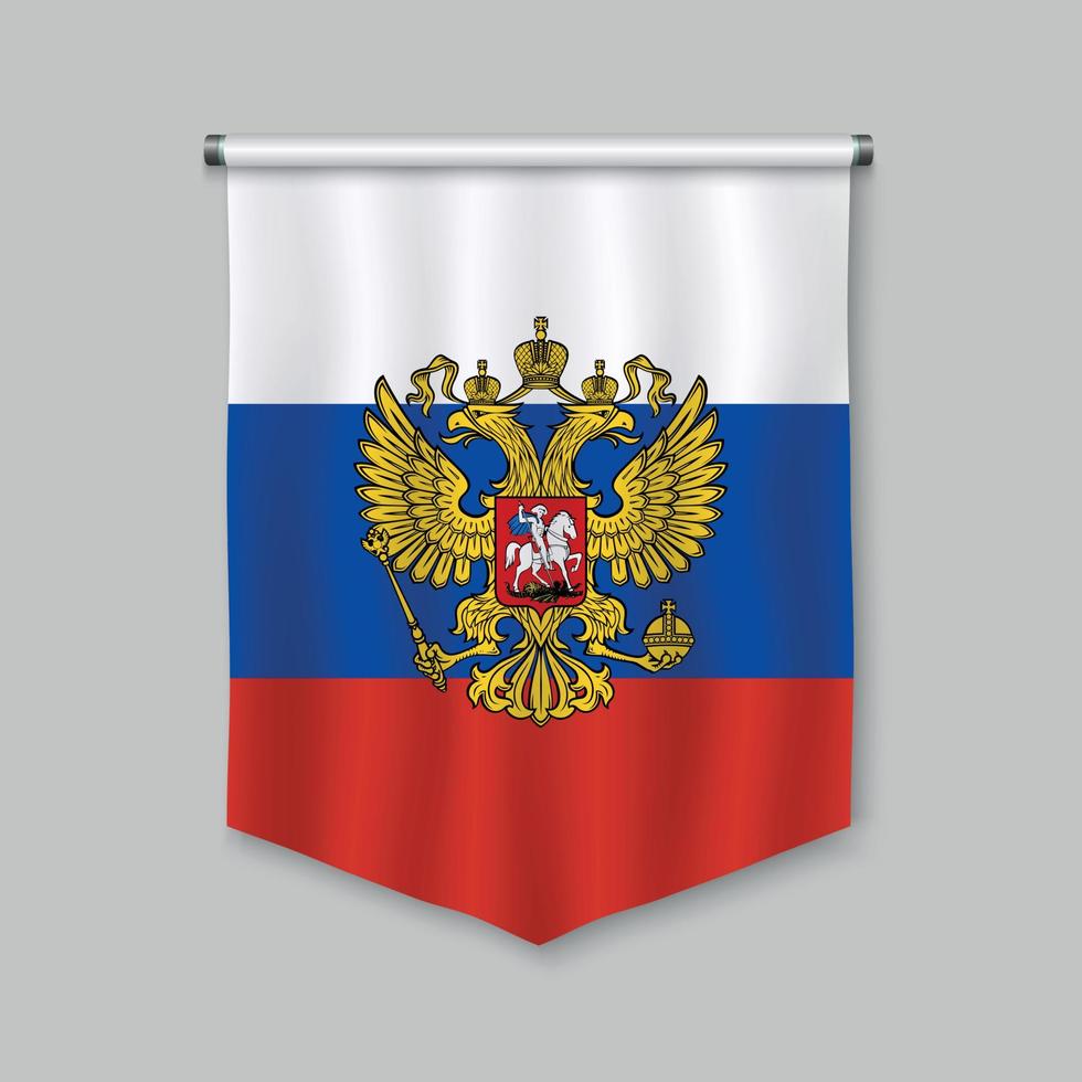 pennant with flag vector