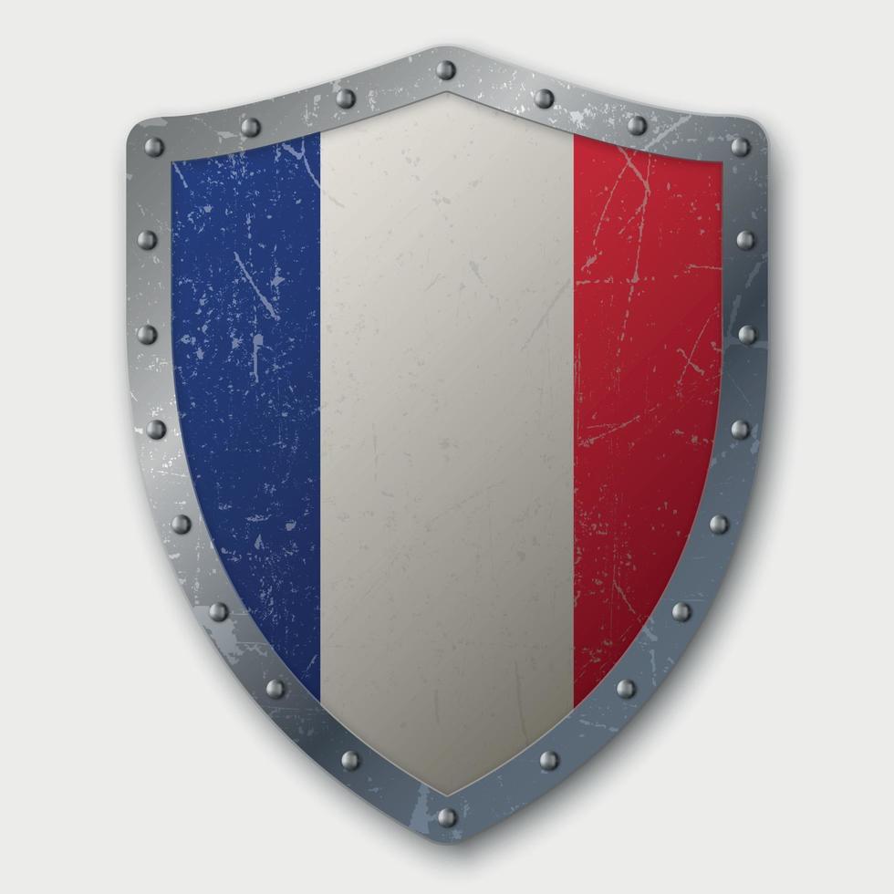 Old Shield with Flag vector