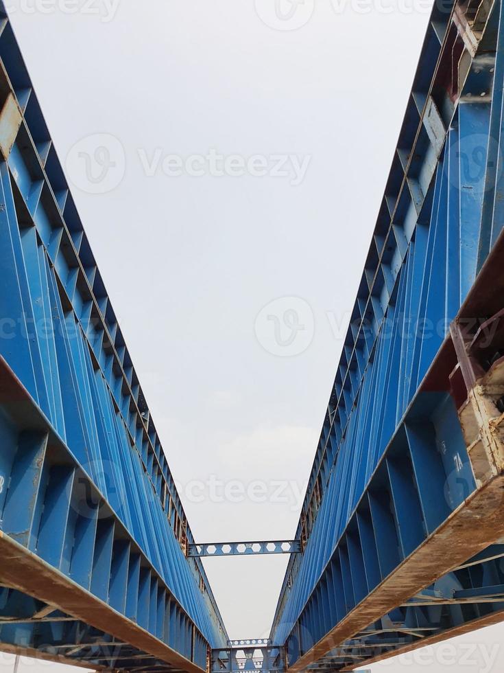This is the steel structure of a launcher gantry that will be used for erection precast concrete I Girder. photo