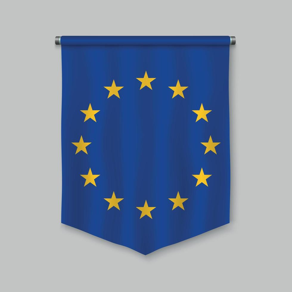 pennant with flag vector