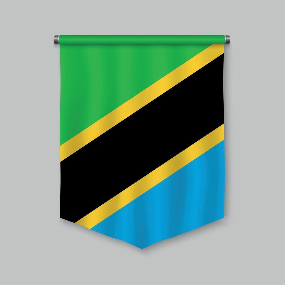 pennant with flag vector
