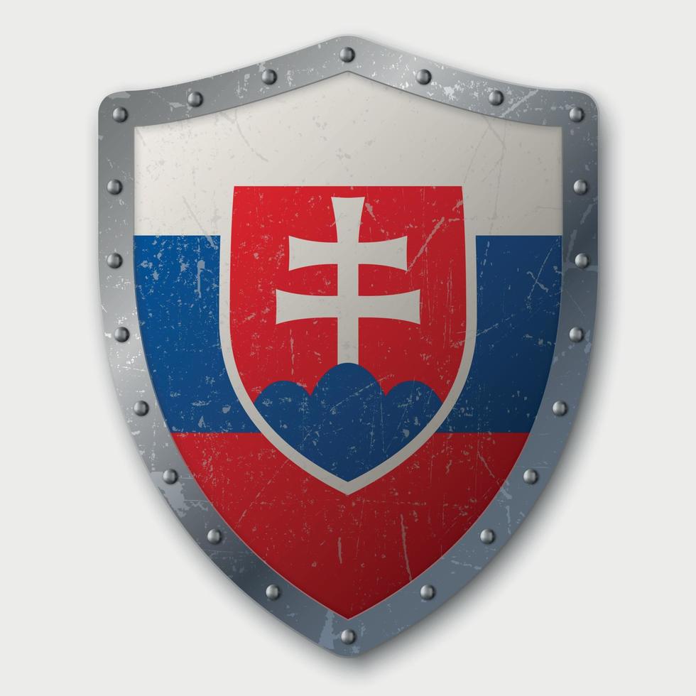 Old Shield with Flag vector