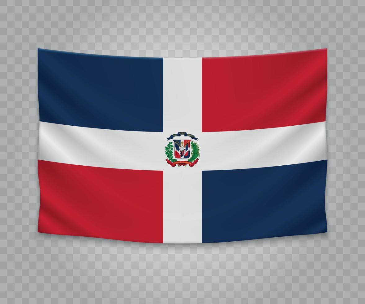 Realistic hanging flag vector