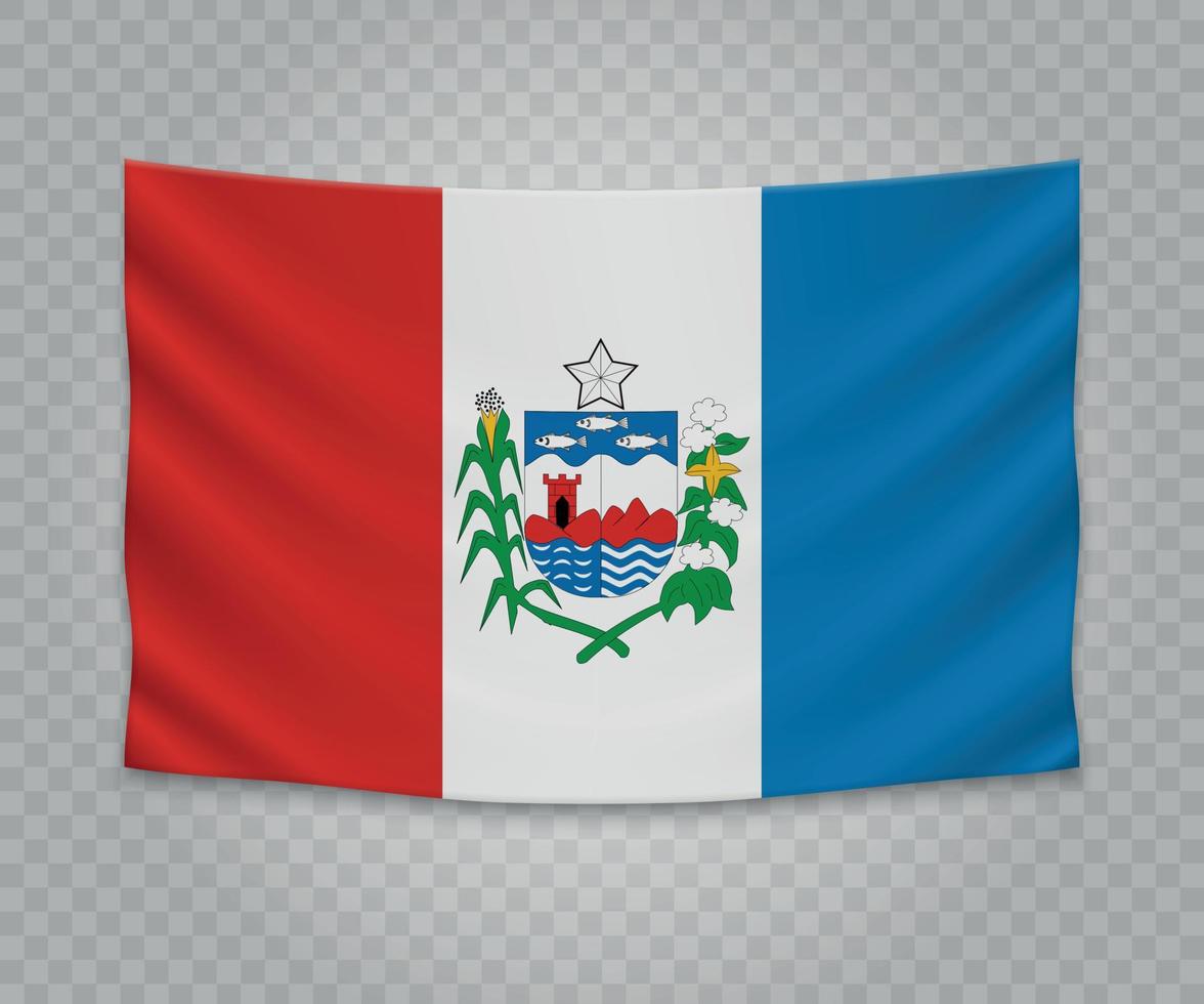 Realistic hanging flag vector