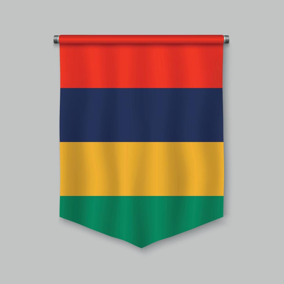 pennant with flag vector
