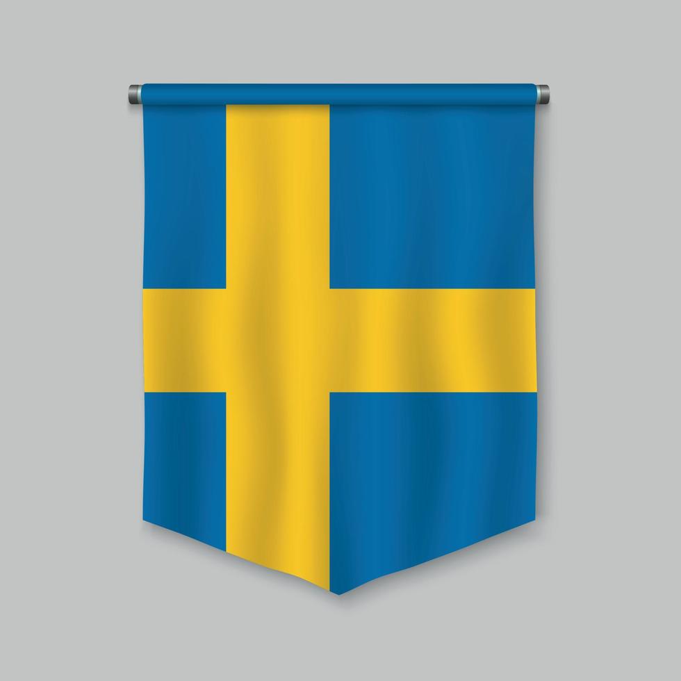 pennant with flag vector