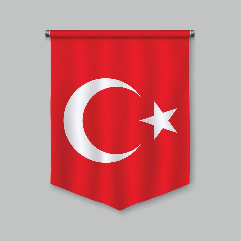pennant with flag vector