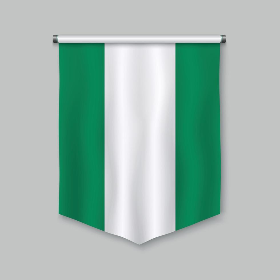 pennant with flag vector