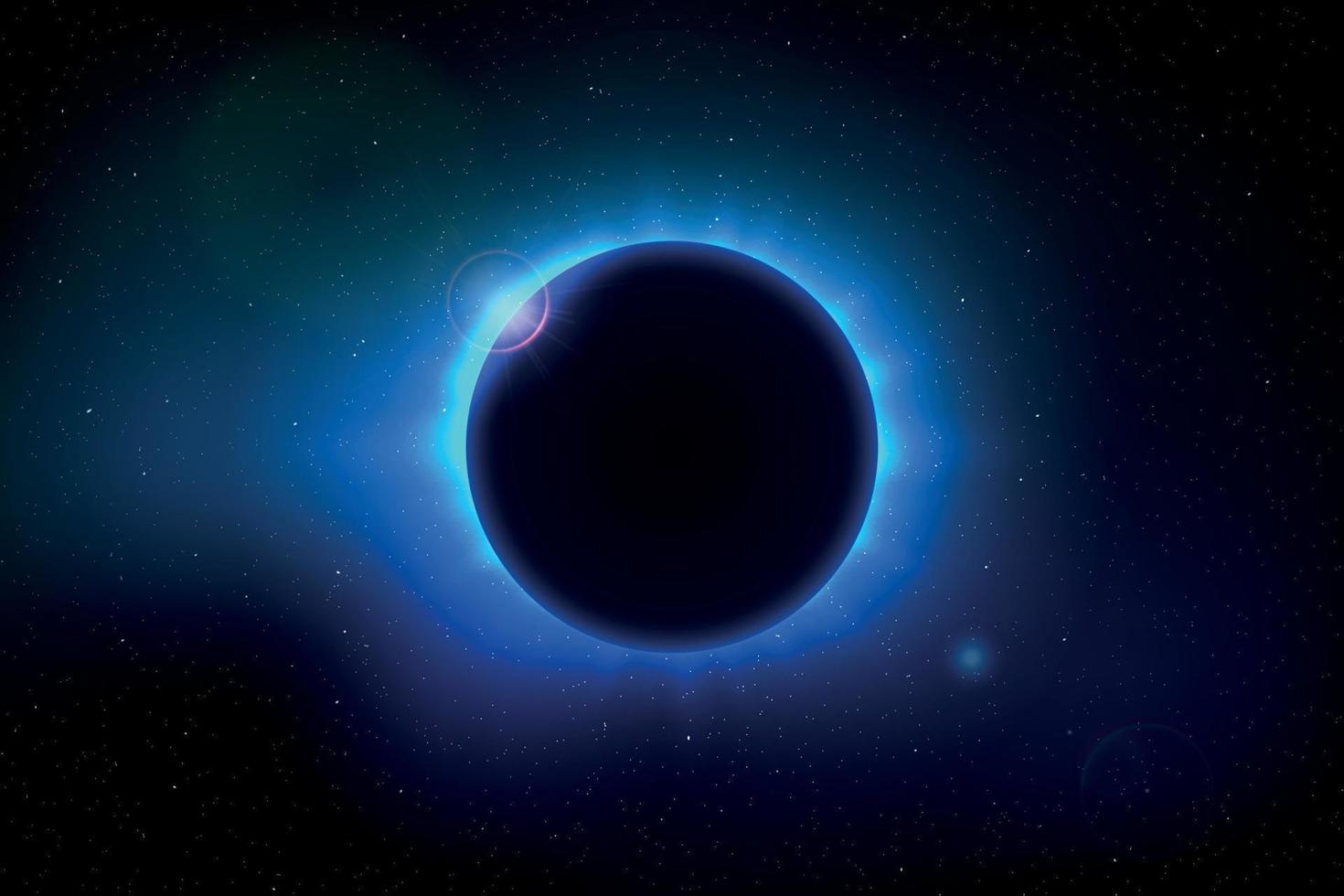 Space background with total solar eclipse vector