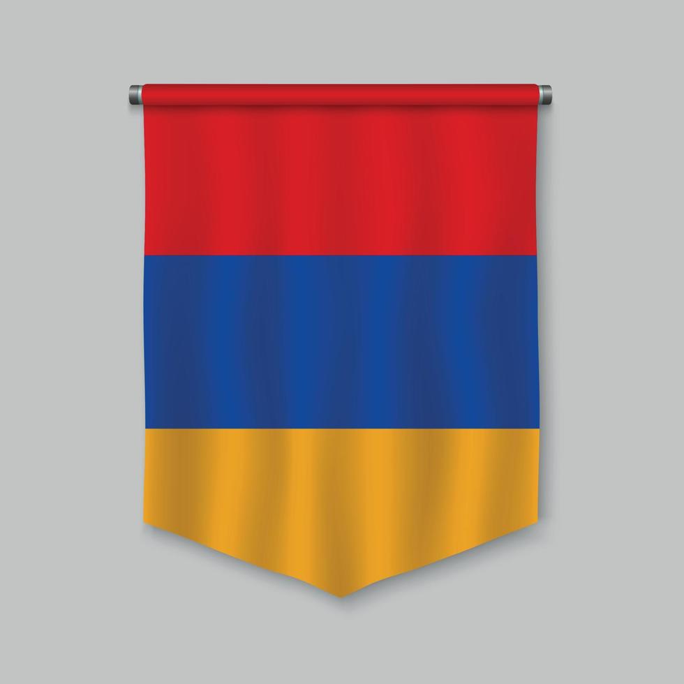 banderín con bandera vector