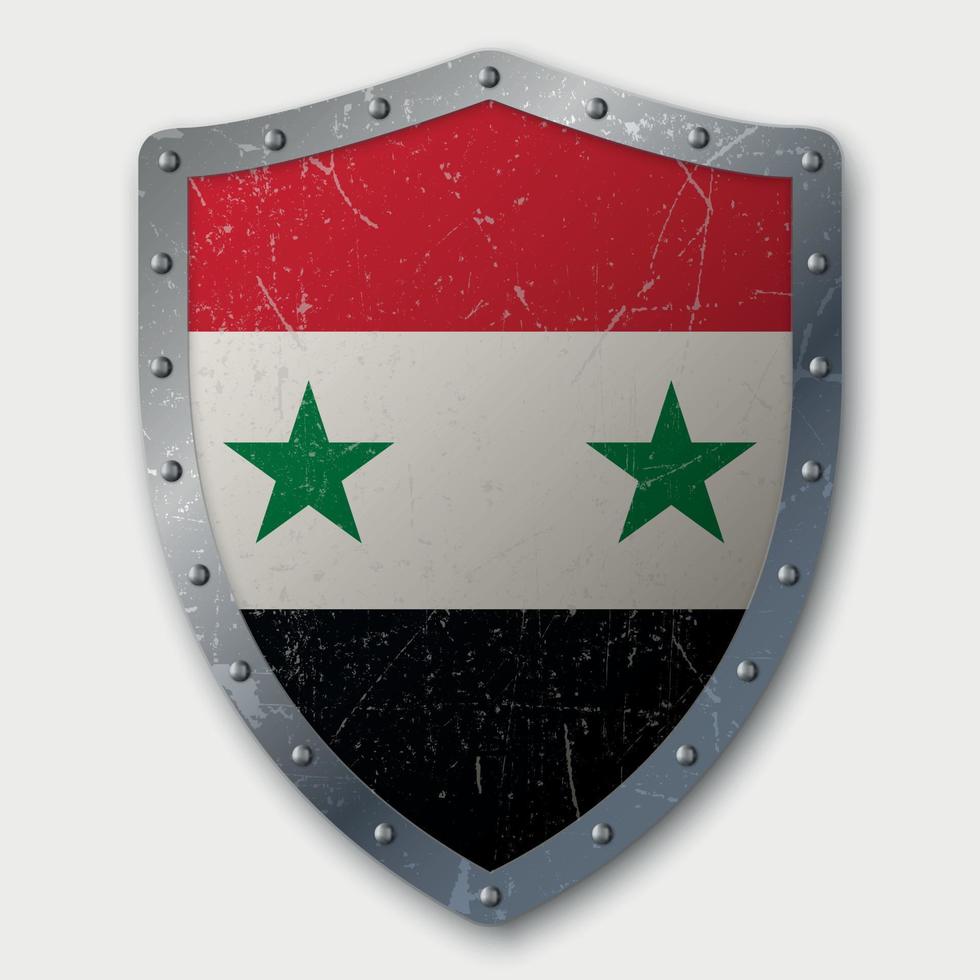 Old Shield with Flag vector