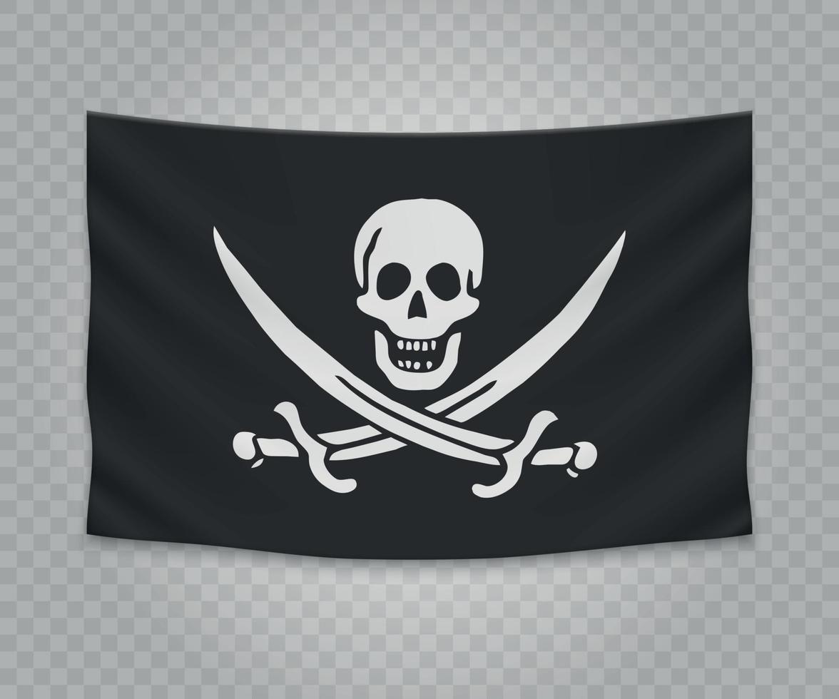 Realistic hanging flag vector