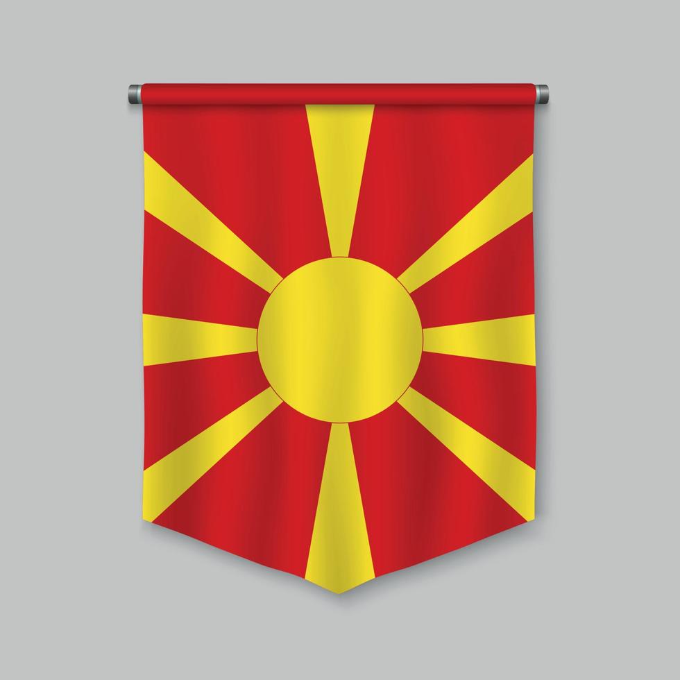 pennant with flag vector