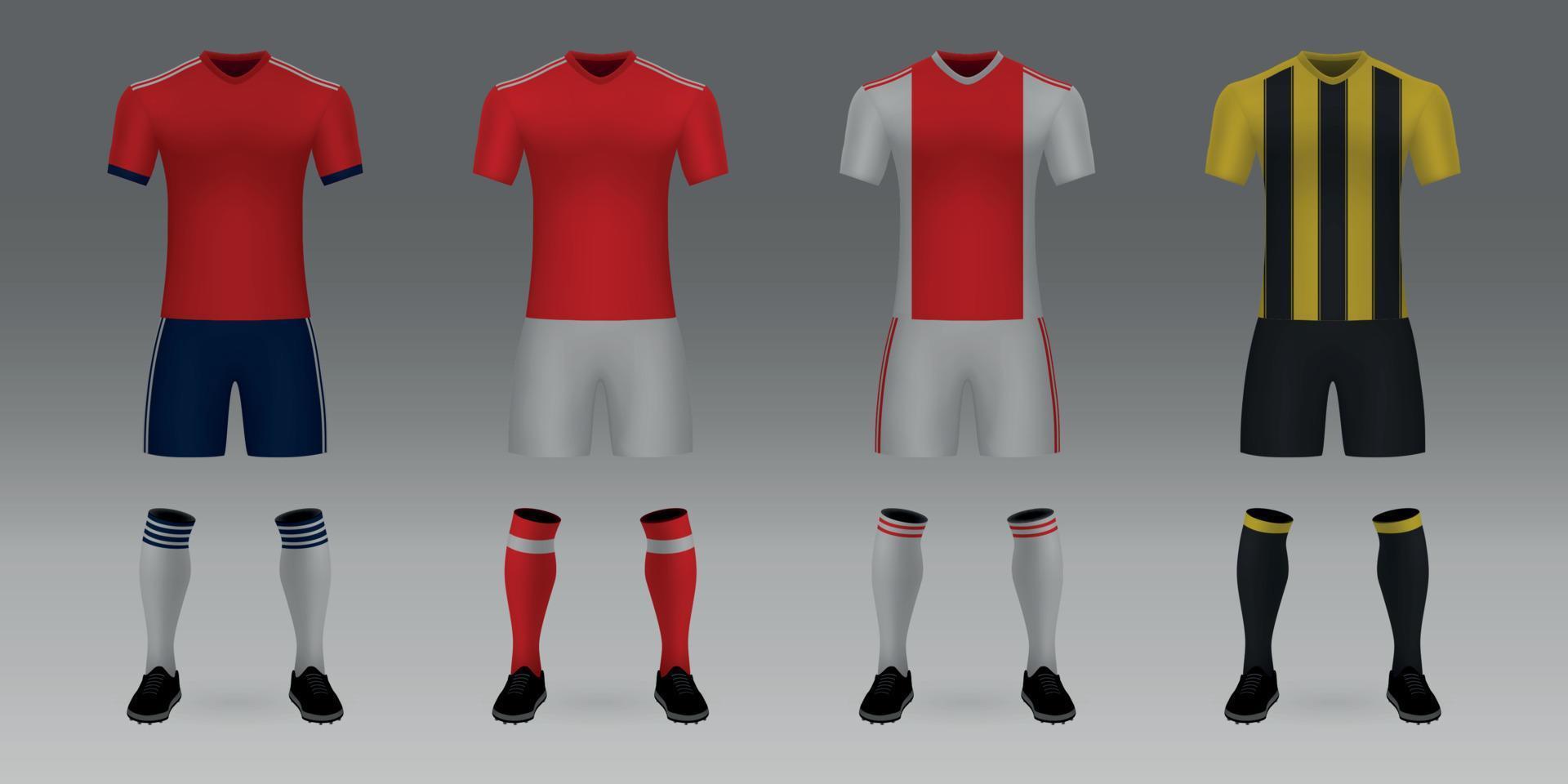 Mockup of football team uniform vector