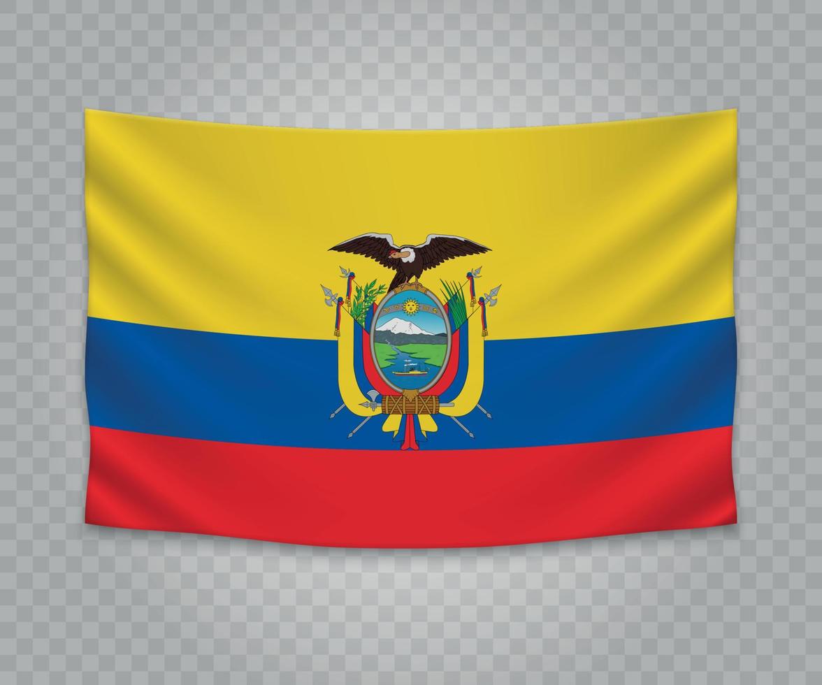 Realistic hanging flag of England. vector