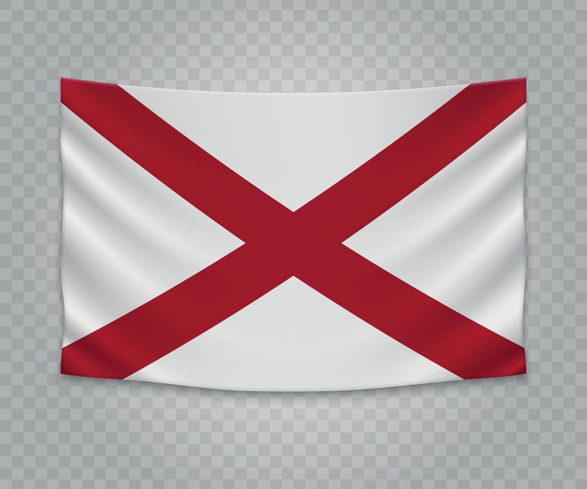 Realistic hanging flag vector