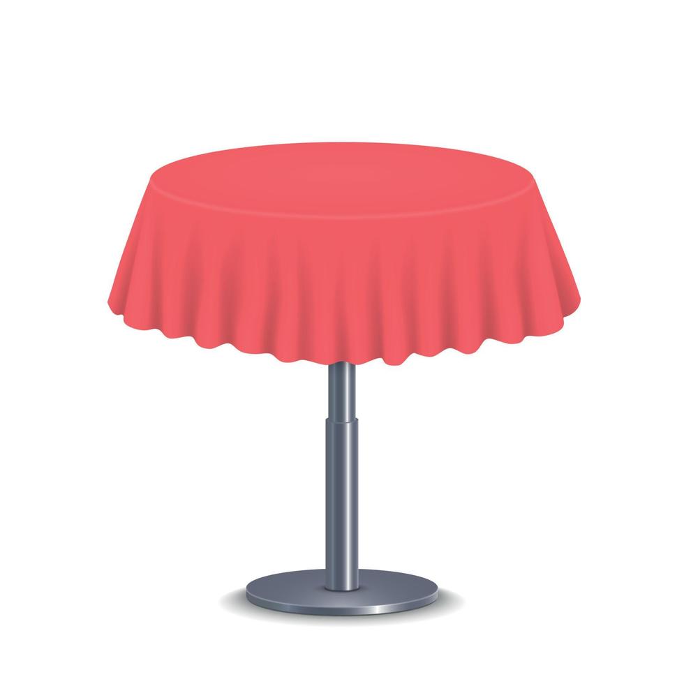 round Tablecloth on table vector