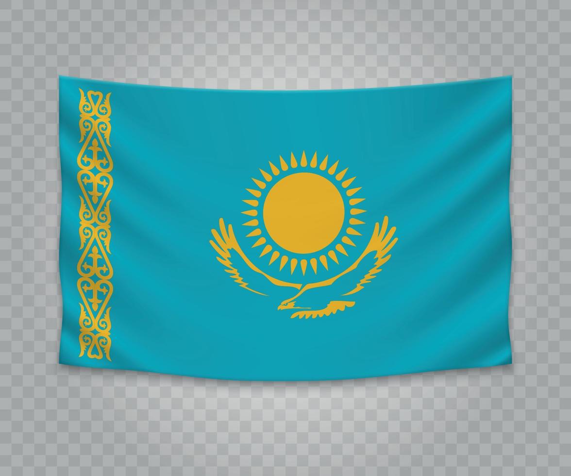 Realistic hanging flag vector