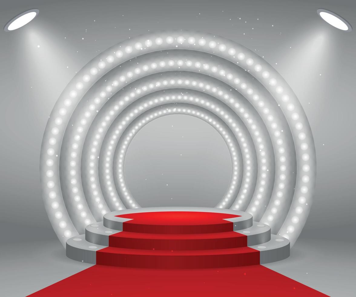 Stage with lights for awards ceremony vector